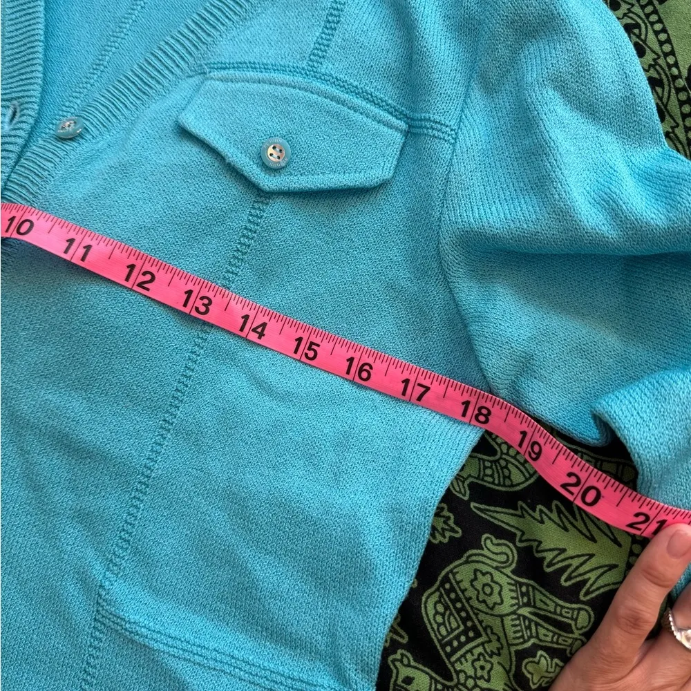 VINTAGE ST. JOHN SPORT turquoise blue knit dress small / medium - Image 6