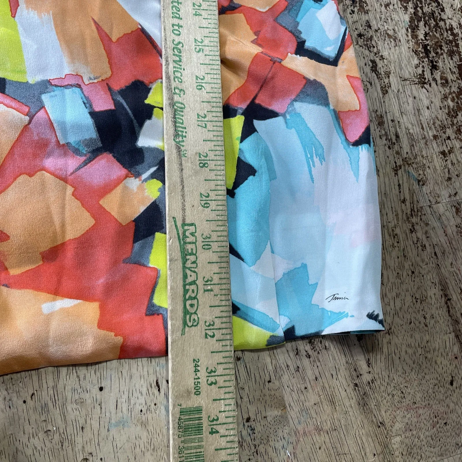 Trina Turk Kerry Silk Abstract Watercolor Dress‎ Size 2 - Image 7