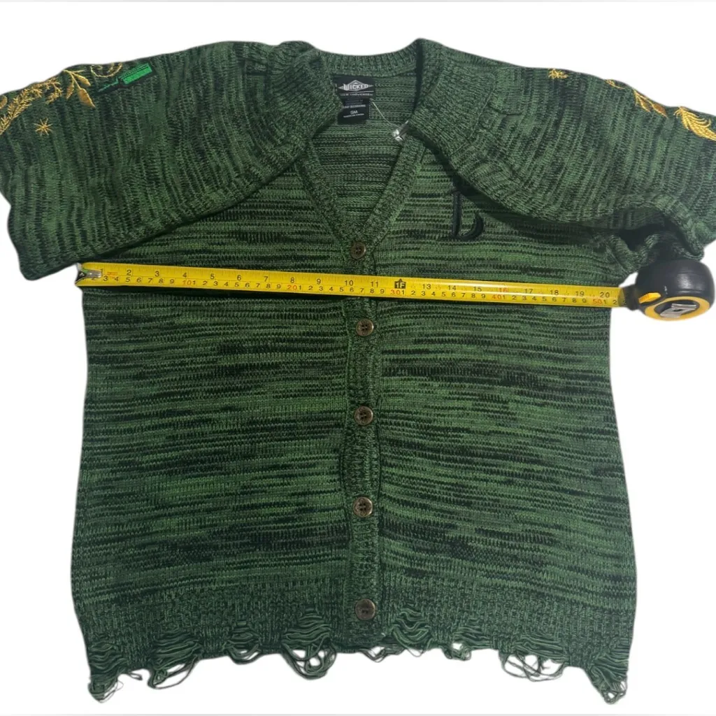 Wicked Elphaba Icons Embroidered Green Cardigan - Image 8