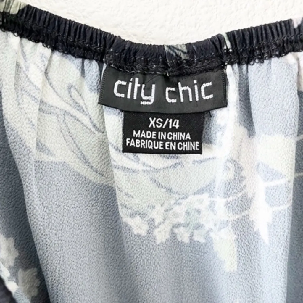 City Chic Floral Lily Pad Romper in Black Multicolor - Image 2