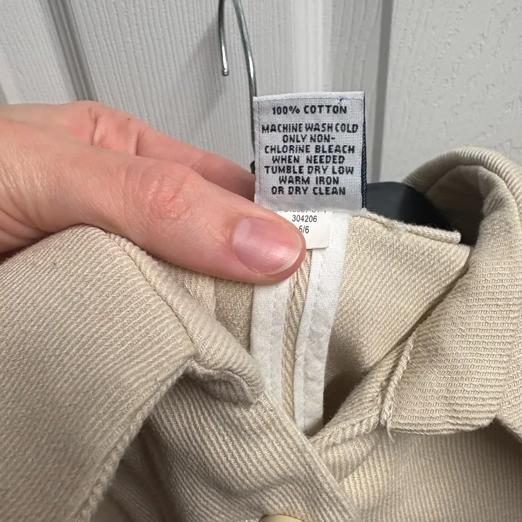 Gap Khaki Denim 100% Cotton Trench Coat Size Medium - Image 6