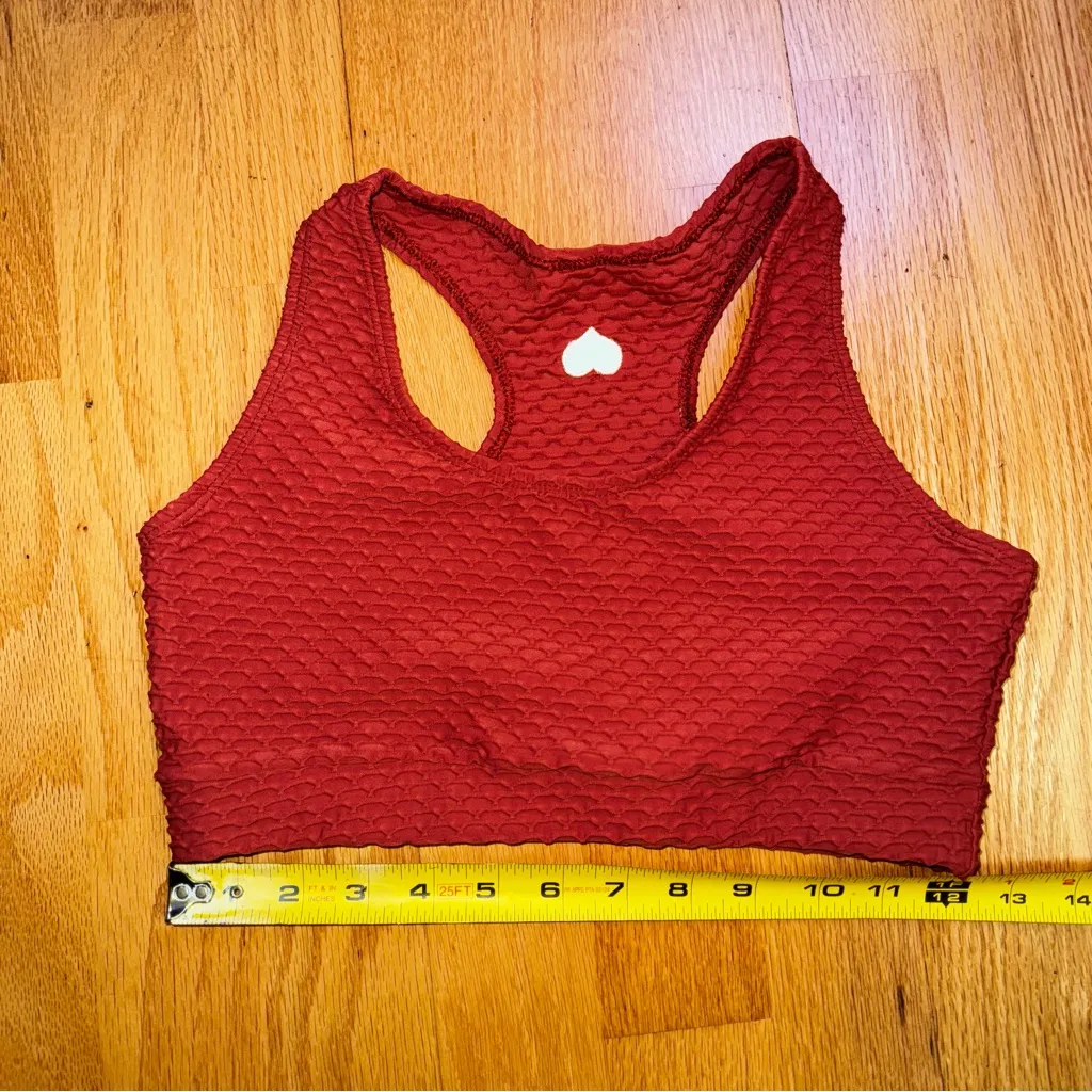 Booty by Brabants Croco Skin Scoop Top Crop Tank with Pads Supportive Orange OS - Image 7