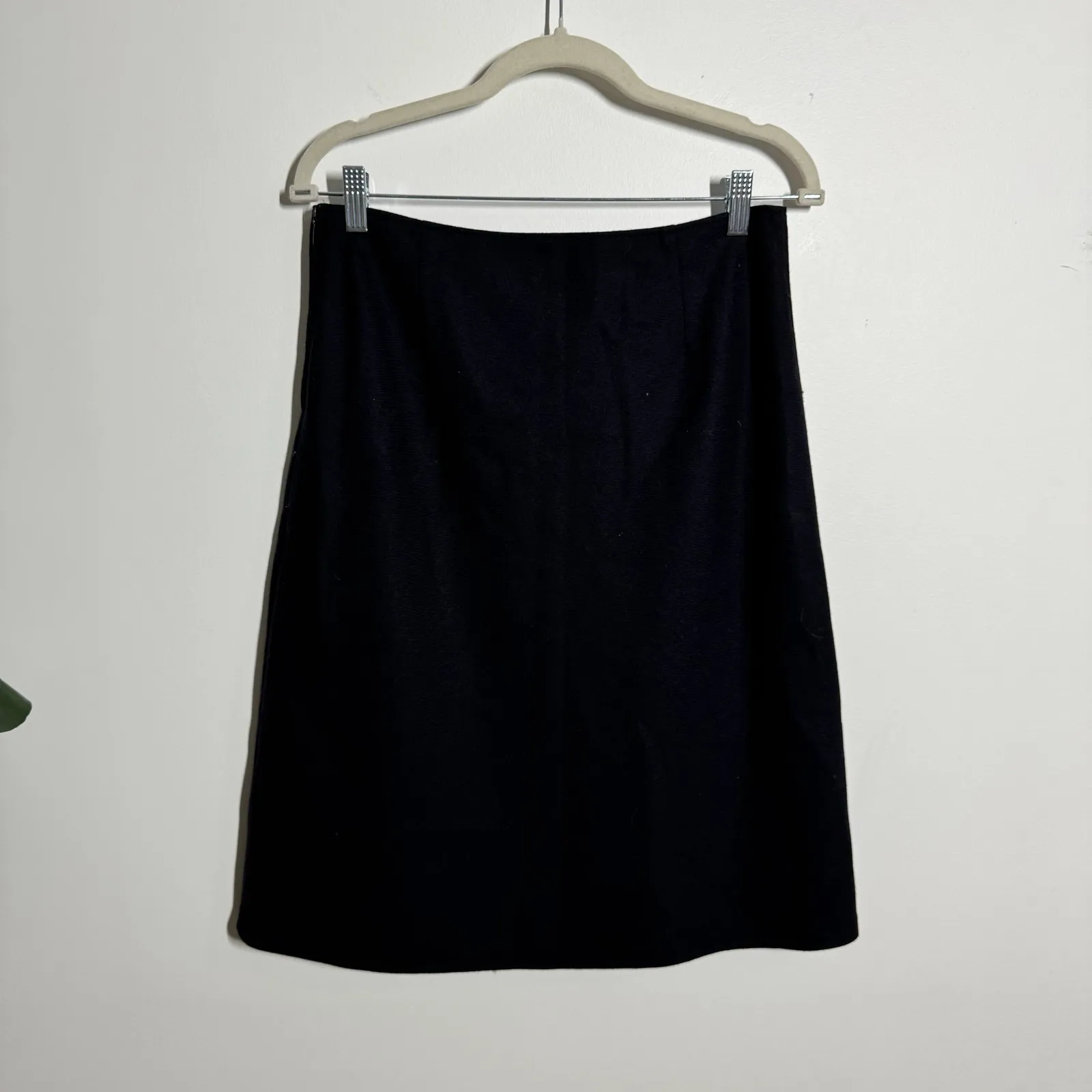 Sisley Wool Skirt Women Black Zip Closure Holiday Classic Quite Luxury Old Money Size 10 - Image 2