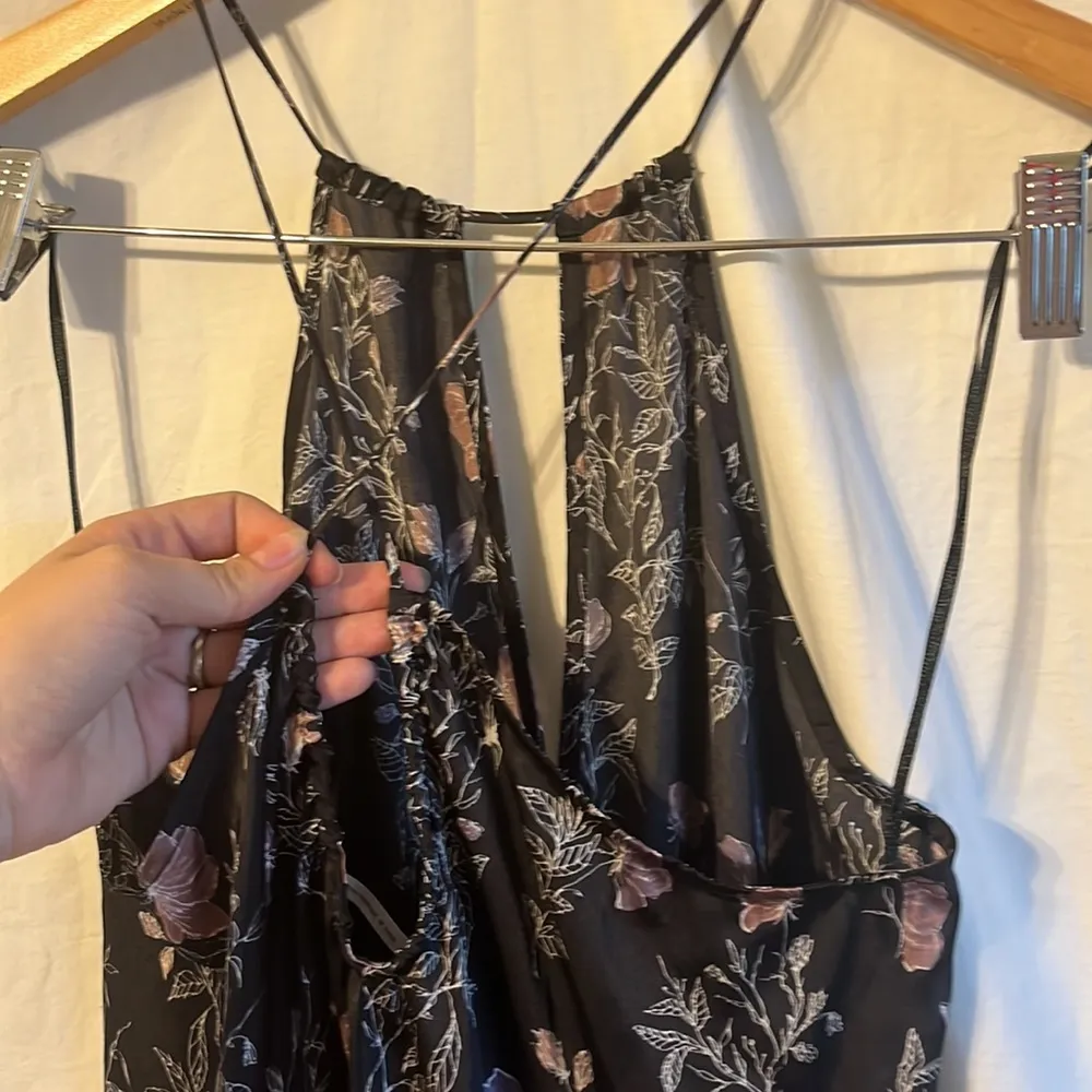 Free People Intimately Handkerchief Silky Floral Strappy Sleeveless Mini Dress - Image 3