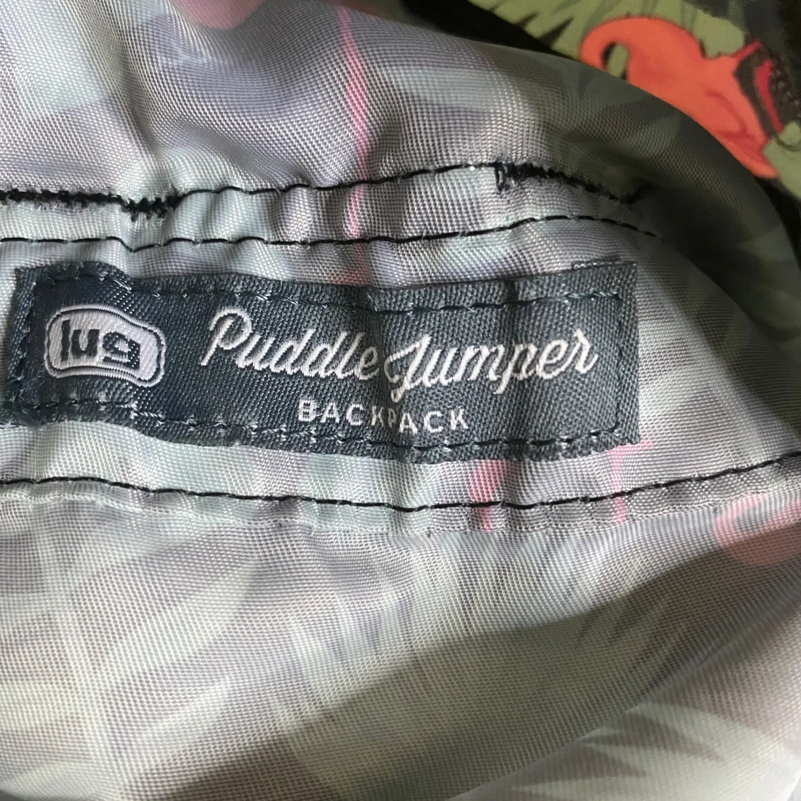 Lug Puddle Jumper Packable Backpack Flamingo Black Tropical Print *FLAW GUC‎ - Image 3