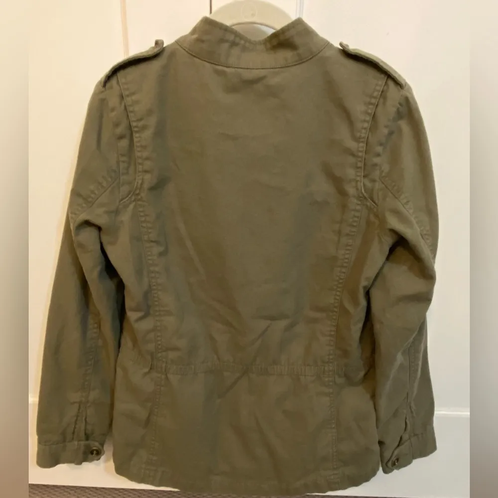 Hinge military style army, utility  green canvas jacket size small. - Image 9