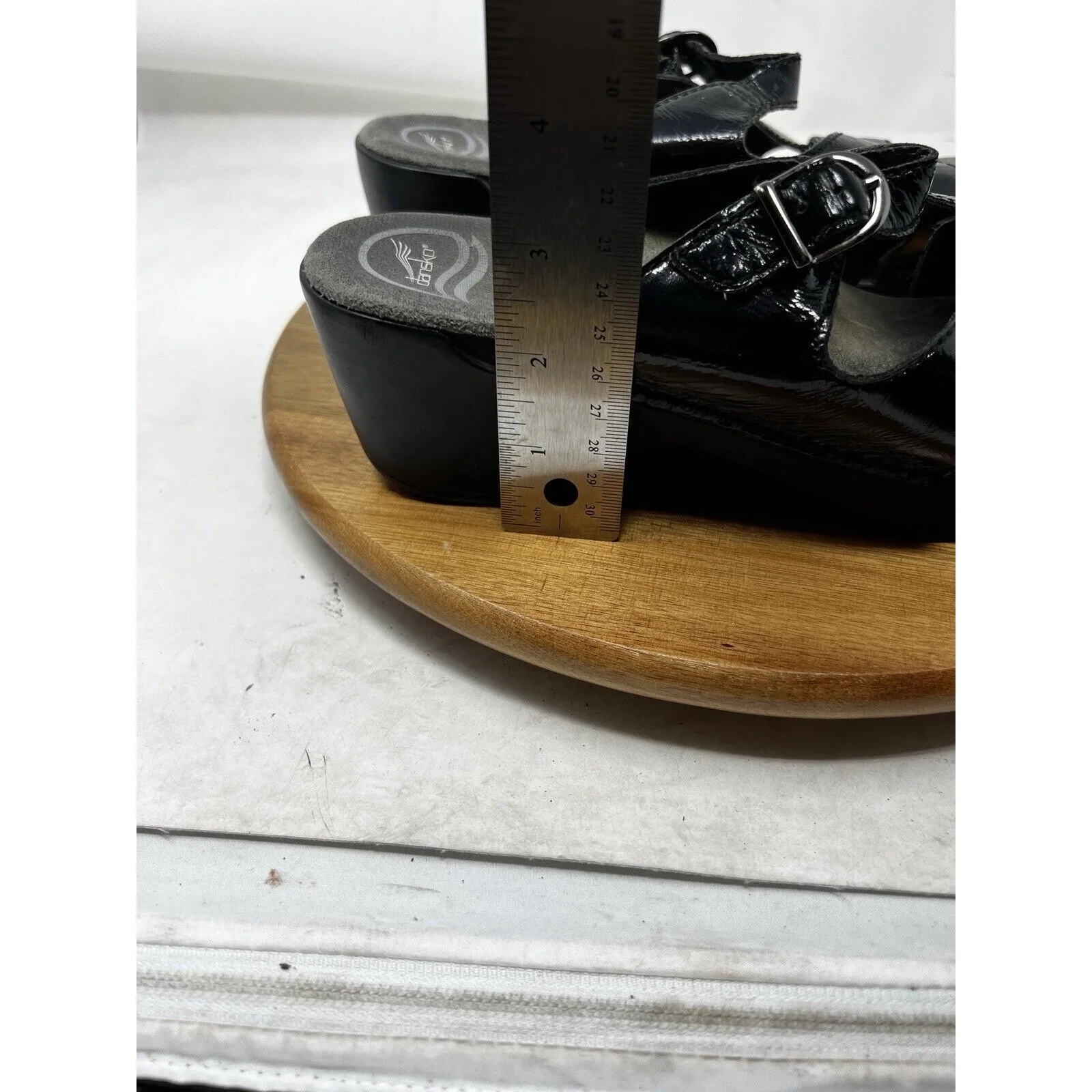 Dansko Sandals Womens 40 9.5 Sela Patent Leather Buckle Comfort Black‎ Clog - Image 2