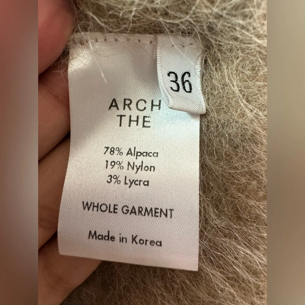 Arch The Brown Cropped Knit Vest Top Alpaca Wool Sz Large Tan - Image 6