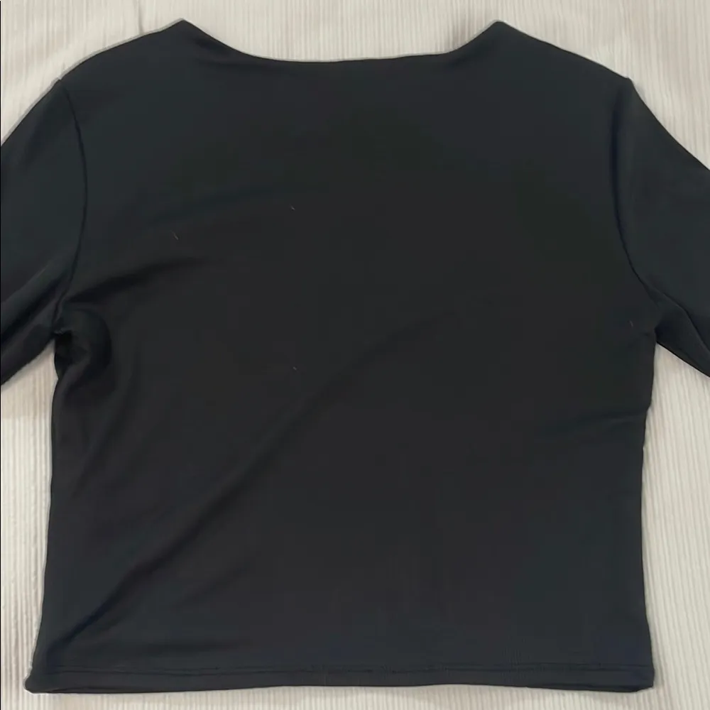 Black Women's Ribbed Long Sleeve Top Size L - Image 2