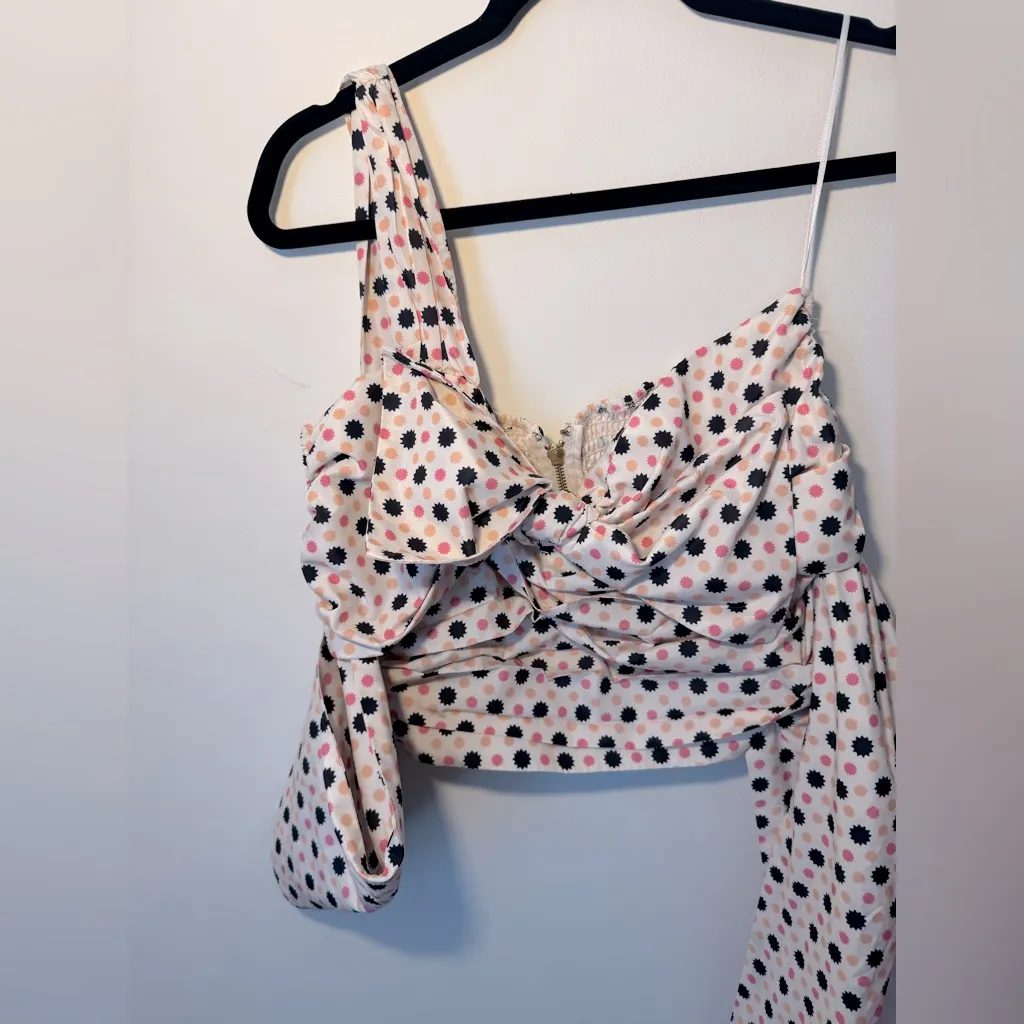 Anthro Maeve Neutral Motif Bow-Tie One-Shoulder Tank NWOT Sz 8 - Image 7