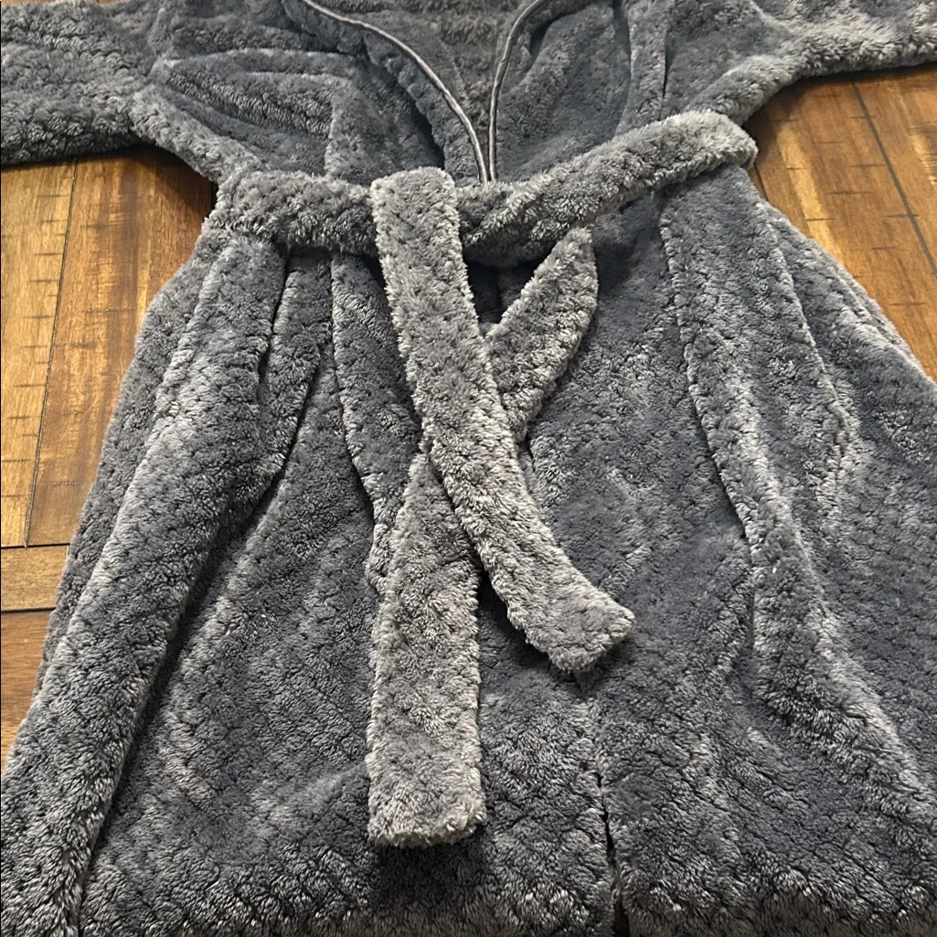 Tourance Plush Luxe Robe Gray Size Small | Super Soft Cozy Bathrobe EUC - Image 5