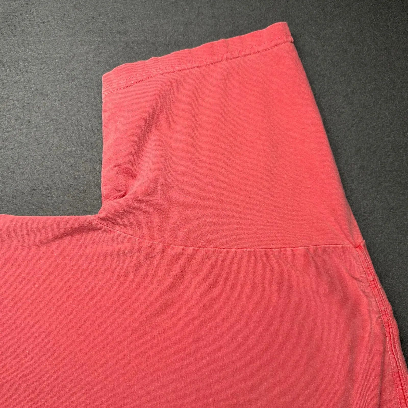 Orange Beach Graphic T-Shirt Large Coral Pink Cotton Crew Neck Casual Summer Top - Image 4