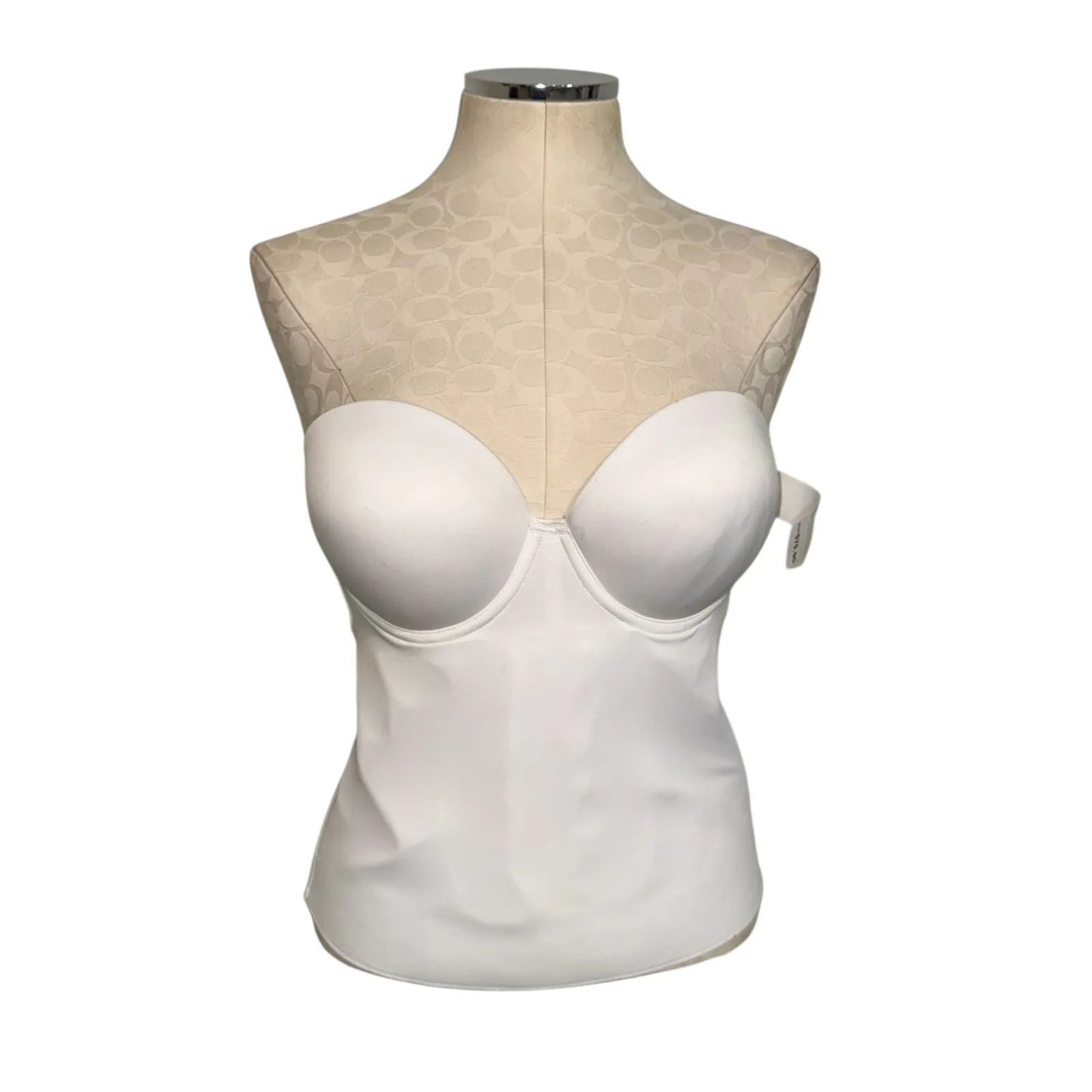Felina Strapless Seamless Lightweight Bustier Bra in White Size 36D - Image 3