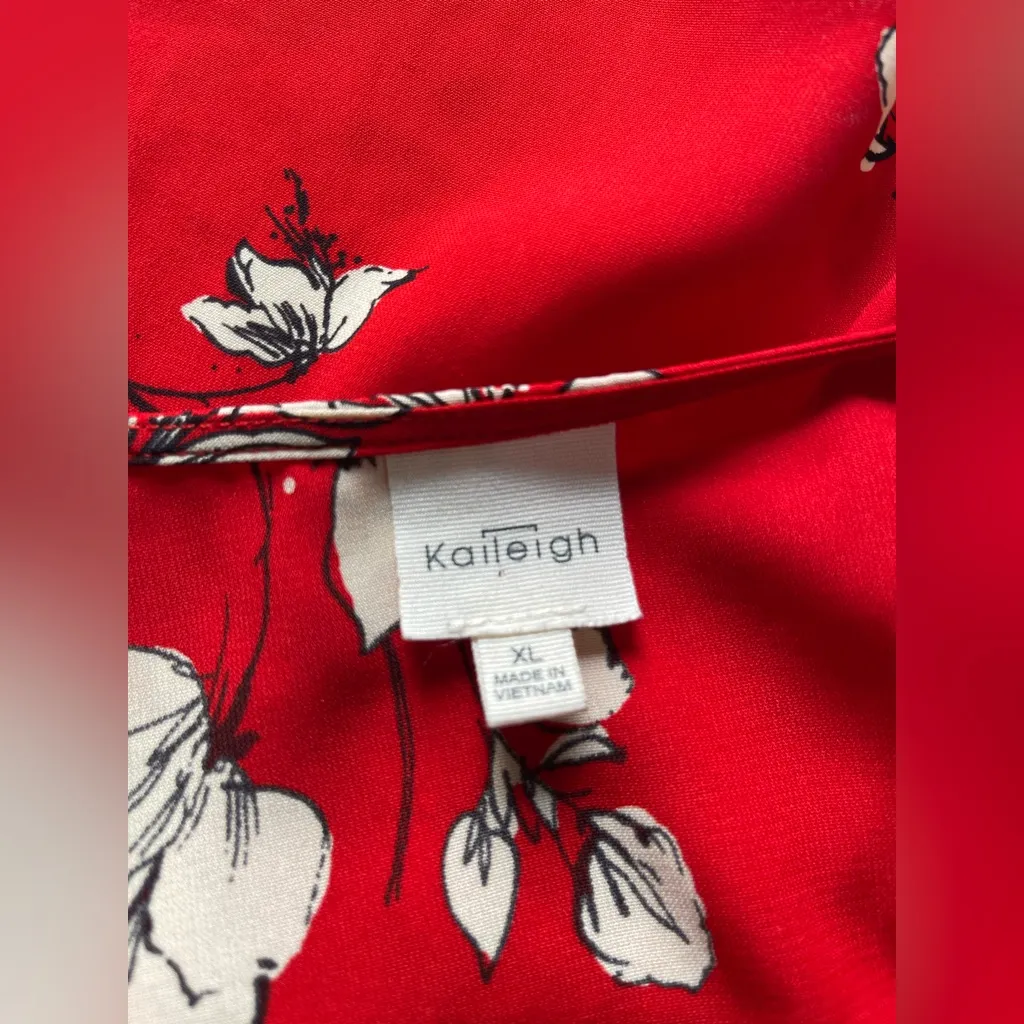 Kaileigh Red Floral Wrap Blouse - Image 6