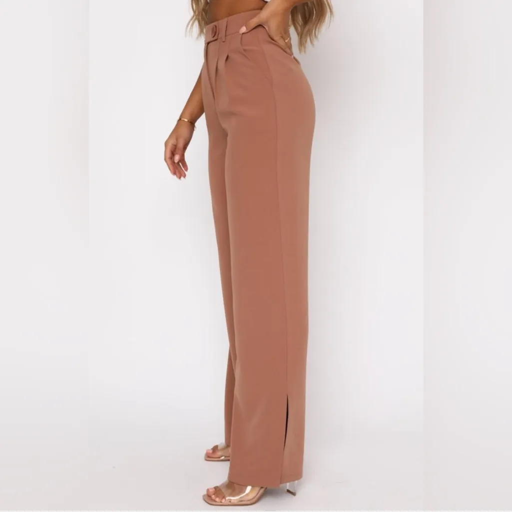 White Fox Boutique Press Pause Pants in Terracotta Size Small - Image 2