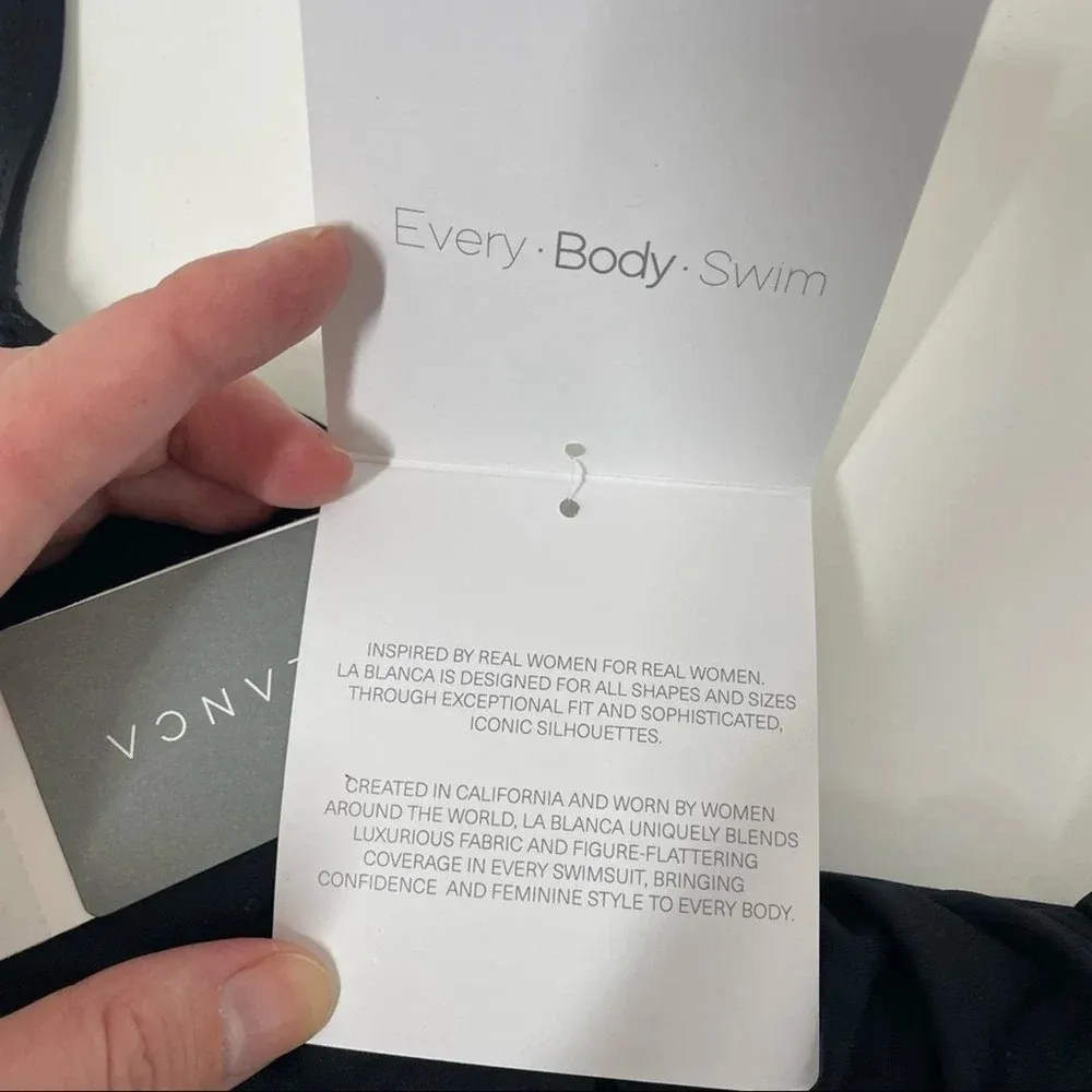 NEW La Blanca Island Goddess Lingerie One Piece Swimsuit Solid Black Size 2 - Image 7