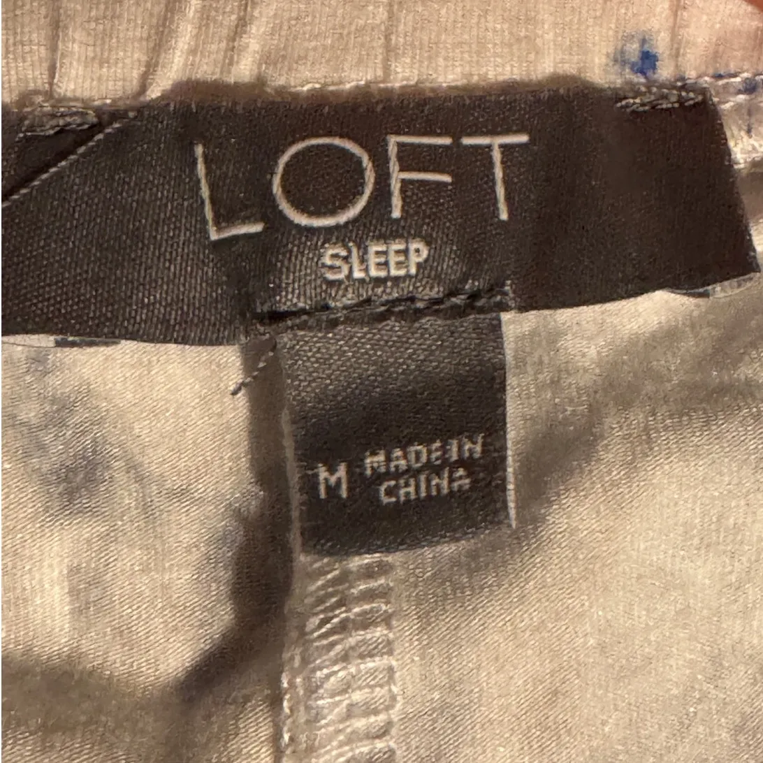 Loft Sleep · M · Blue Floral · Modal Spandex GirlSoft Capri Pajama Lounge Pants Size M - Image 5