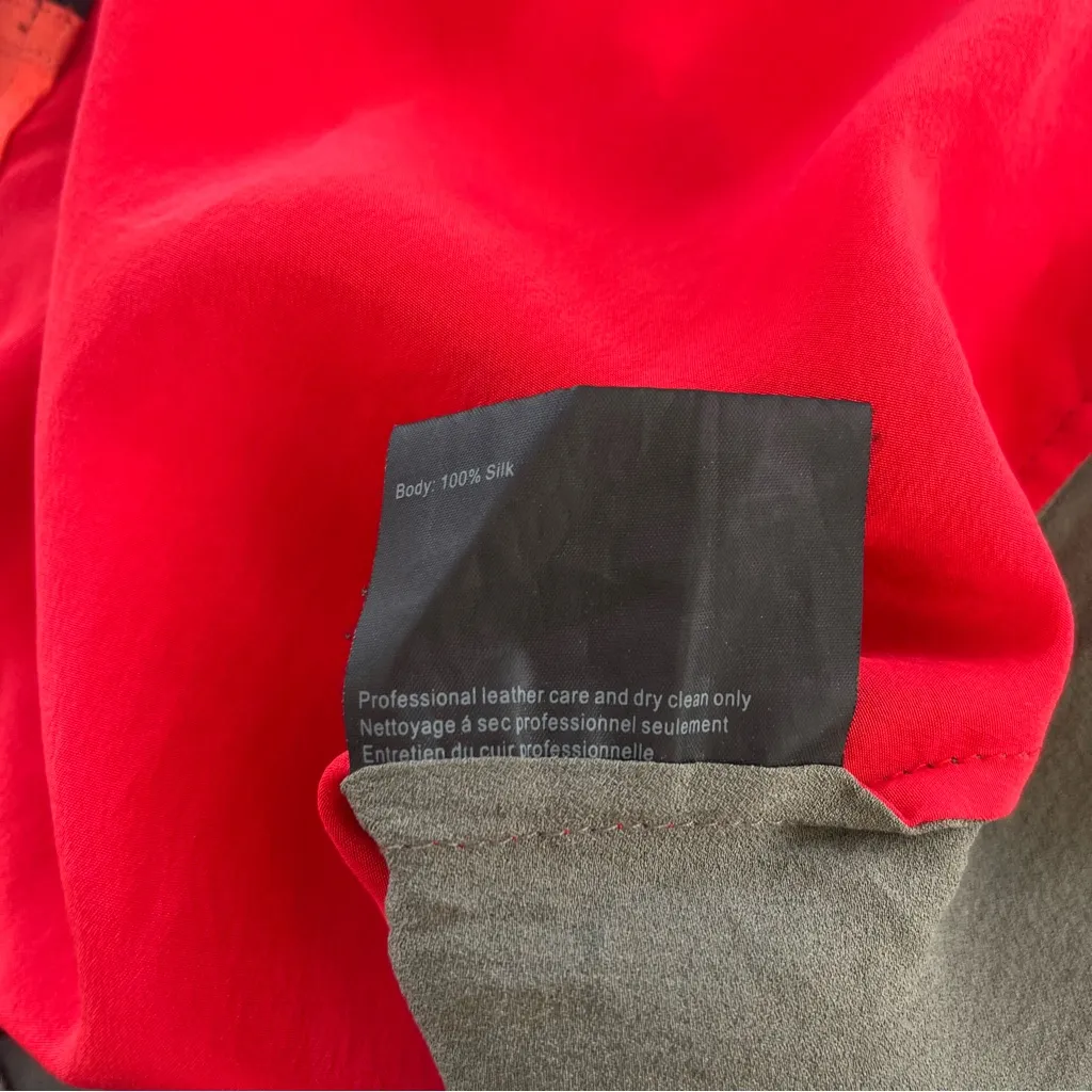 Alexander Wang Color Block 100% Silk Drape Front Racerback Mini Dress Size 2 - Image 10