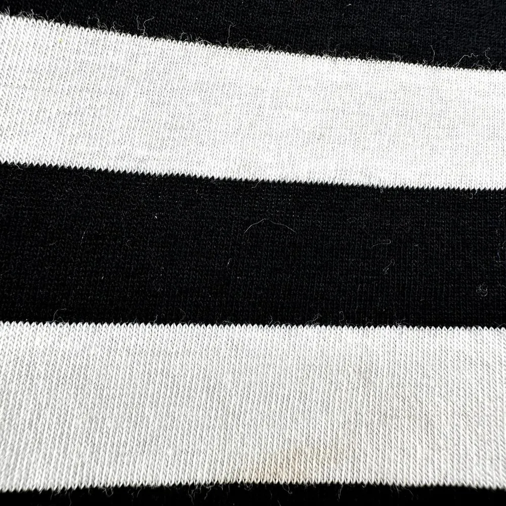 Karl Lagerfeld Collegiate Stripe Tee Poof Puff Sleeve Knitted White Black Small - Image 6