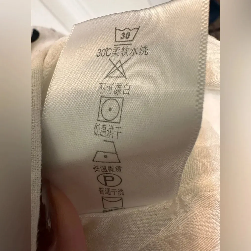 Farm Rio Onca Dot black white dot beaded neckline linen blend top - Image 8