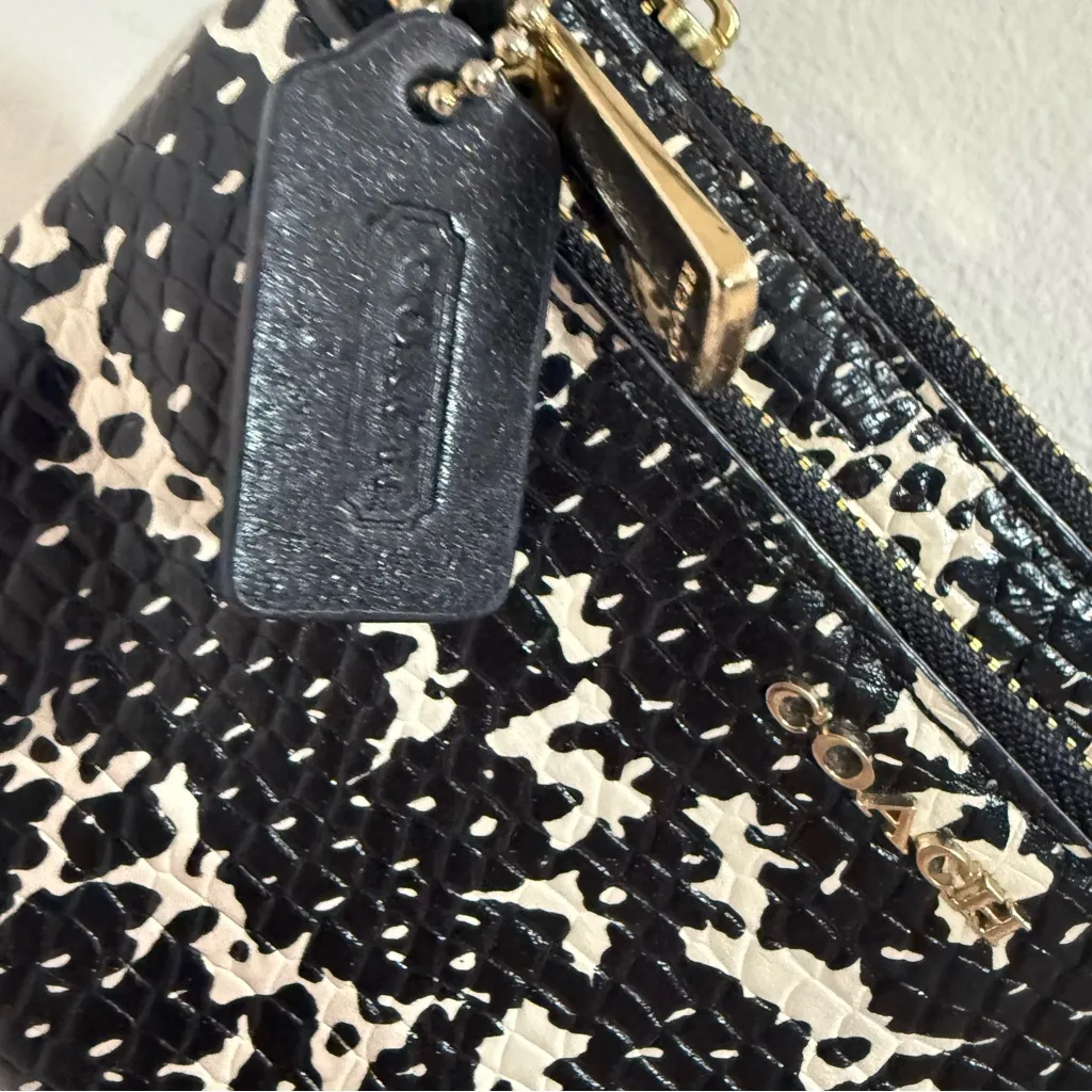 Coach Snake Skin Double Zip Wristlet - Image 2