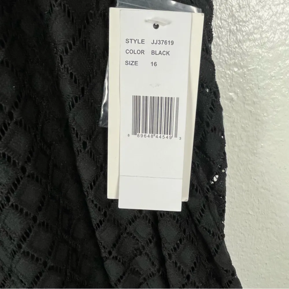 JULIA JORDAN Classic Black Illusion Lace Blousan Side Pocket Jumpsuit, Size 16 - Image 5