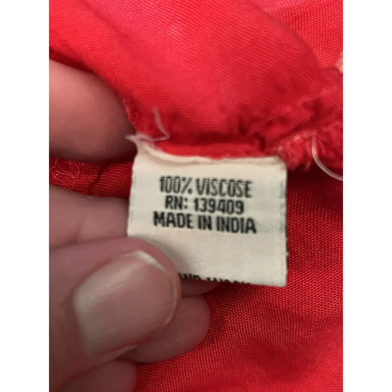 Mimi Shirt Womens Large Red White Tie Dye Cami Tassel Fringe Handkerchief Boho Orange - Image 9