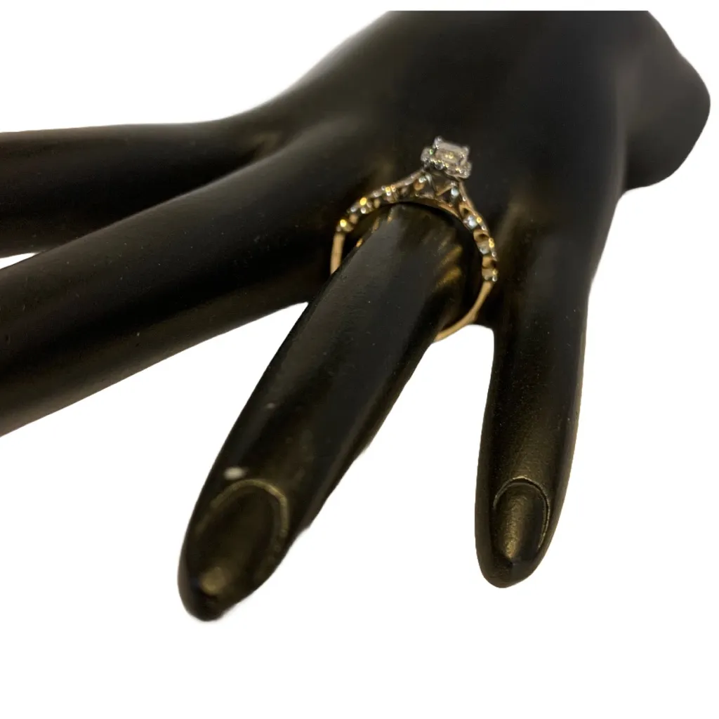 10K SOLID YELLOW GOLD PRINCESS CUT .36 CTW GENUINE DIAMOND RING (6.75) White - Image 10