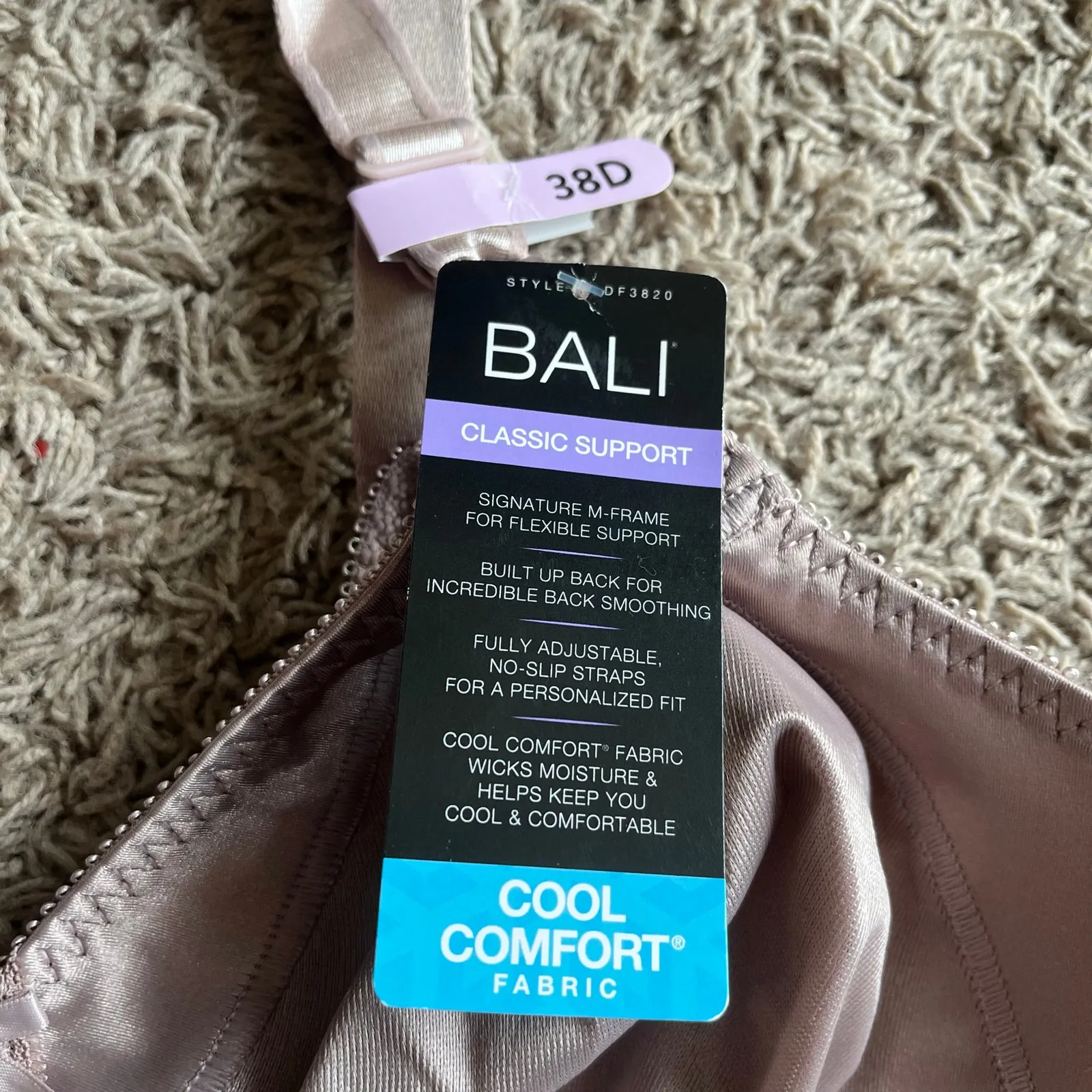 NWT! Bali Classic Support Wirefree Brown Bra Size 38D - Image 5