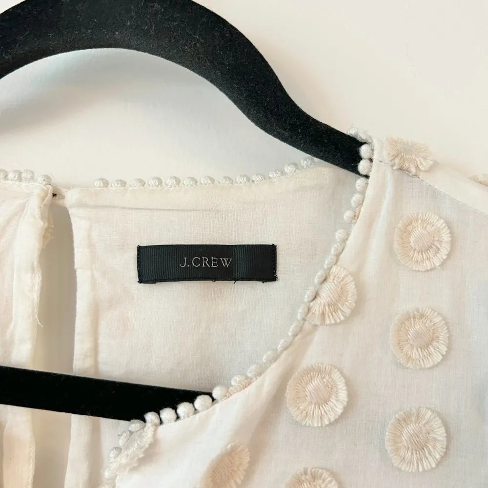 J. Crew Women's Bell Sleeve Dot Fringe Ivory Dress Size 4 - Image 4