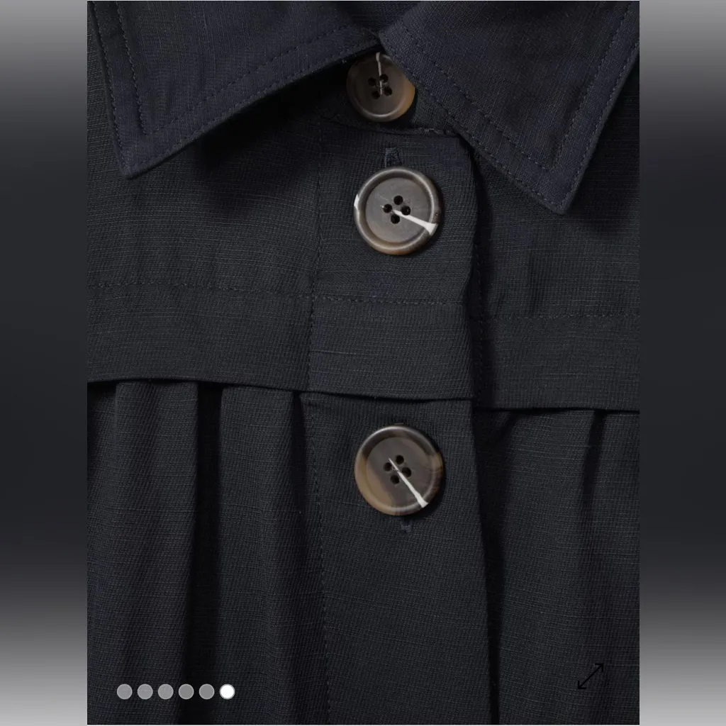 REISS HEIDI VISCOSE-LINEN BELTED MIDI DRESS IN NAVY, Size 4 , $298 - Image 5