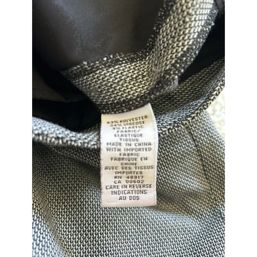 Calvin Klein Womens Mid-rise Flat Front Wide Leg Black /White Tweed Pants Size 2 - Image 5