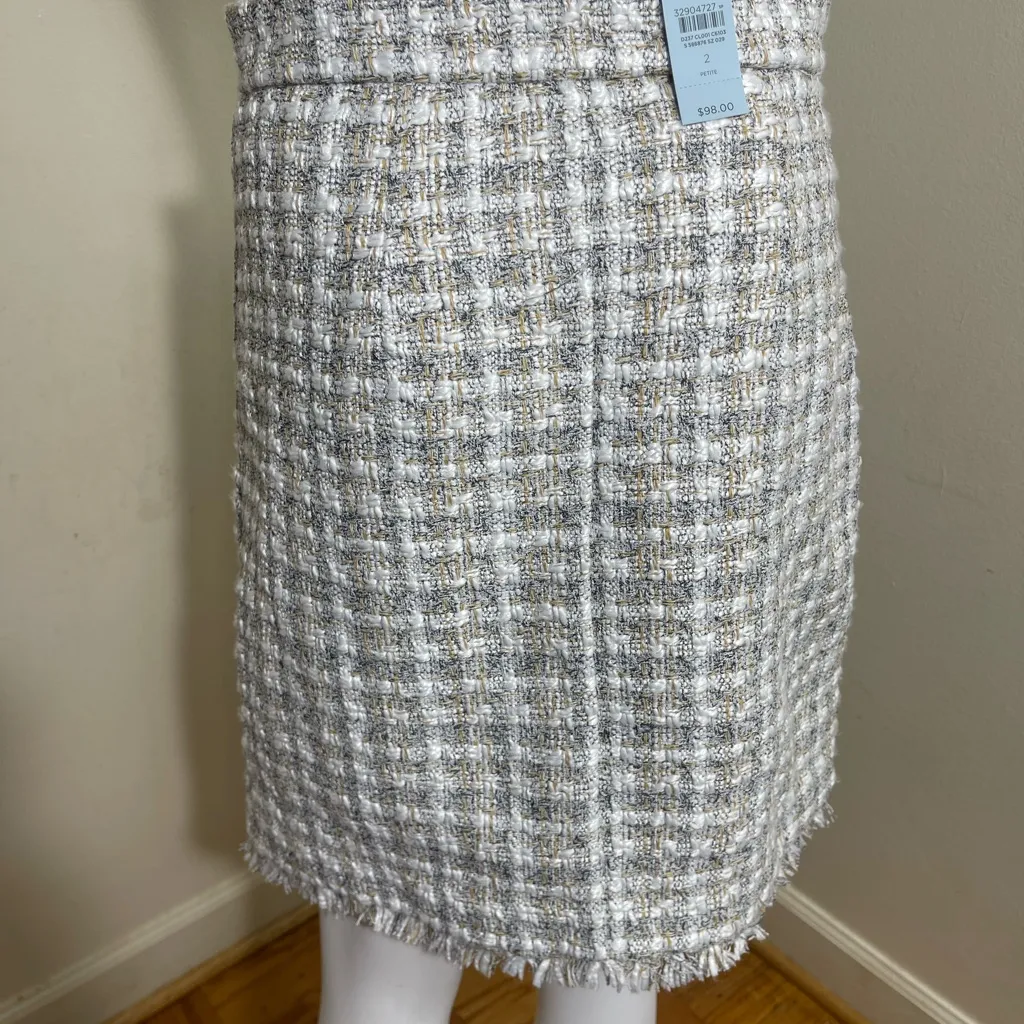 Ann Taylor Tweed Button Down Front Pockets Fully Lined Women's Skirt 2P NWT - Image 4