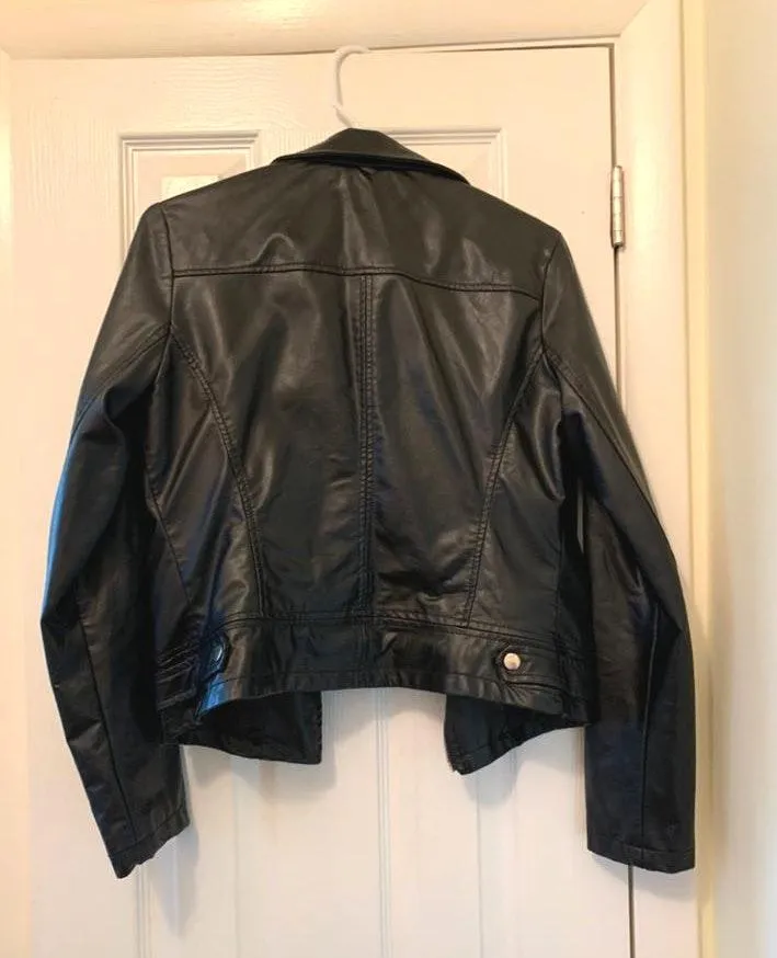 Faux Leather Jacket Black Size M - Image 3