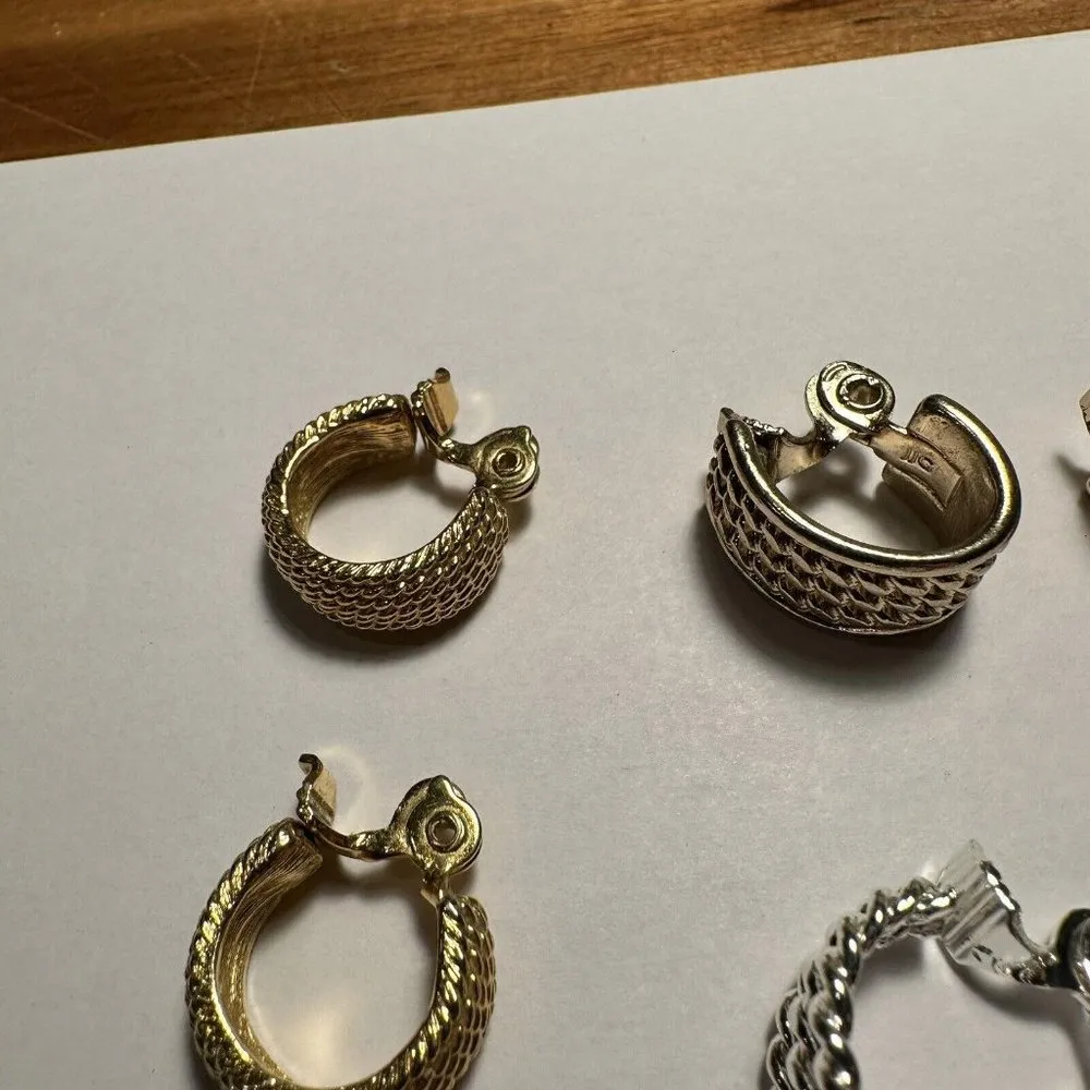 Lot of 3 All Signed Hoop Clip On Clip-on Earrings - Monet, NWH, Napier - Image 9