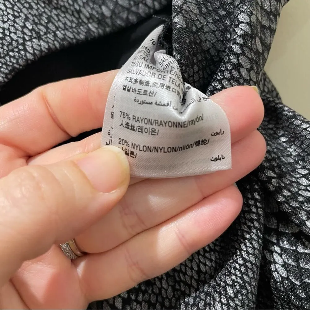 INC International Concepts Snake Print Skinny Legging Pants Silver Black Size 10 - Image 5