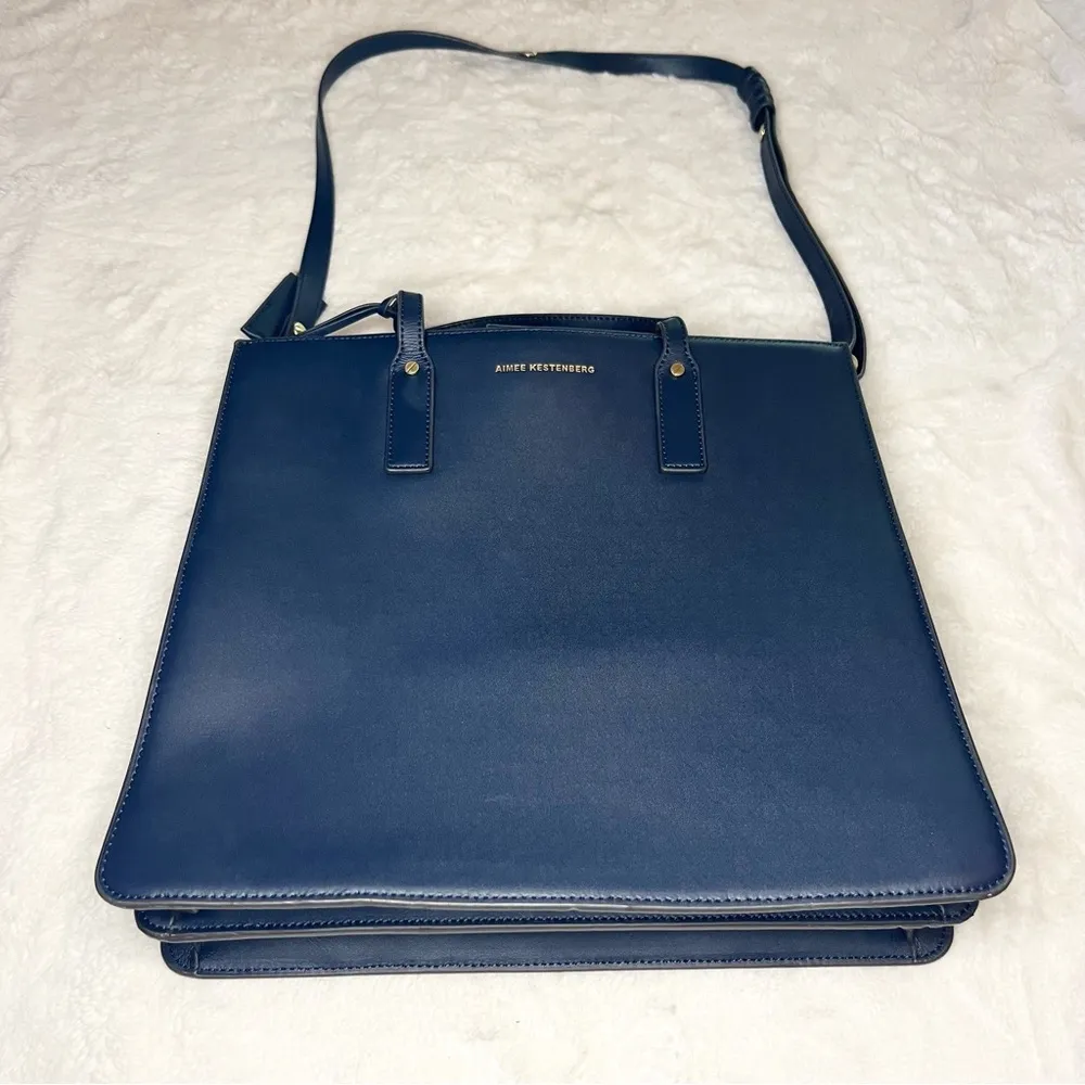 Aimee Kestenberg Mariah Triple Entry Tote Bag in Royal Navy Blue - Image 4