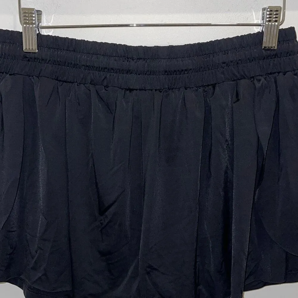 Trendy Womens Drawstring Elastic Waist Flowy Athletic Shorts‎ Black Size XL - Image 4