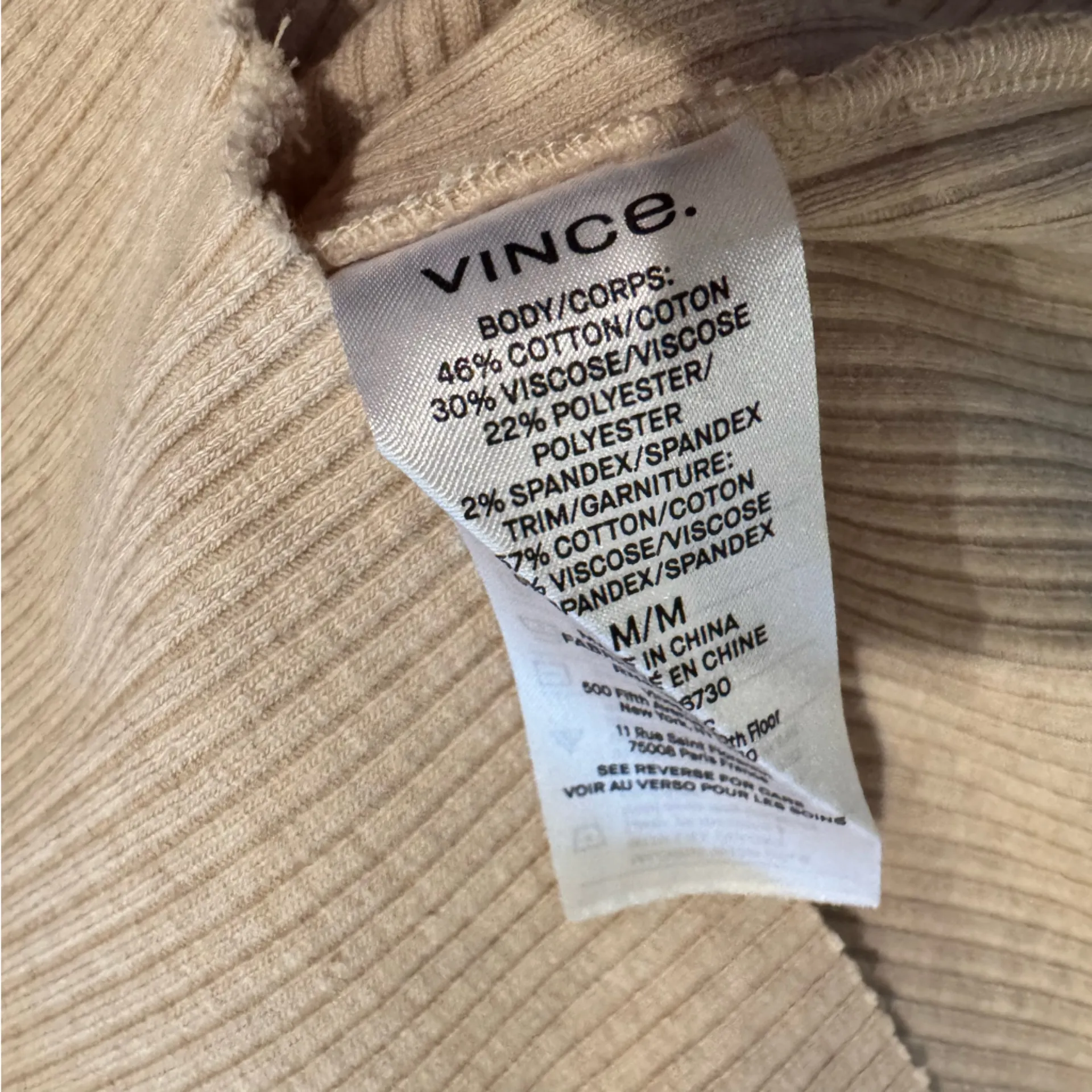 NWT Vince Beige Sleeveless Ribbed V-Neck Top | M - Image 5