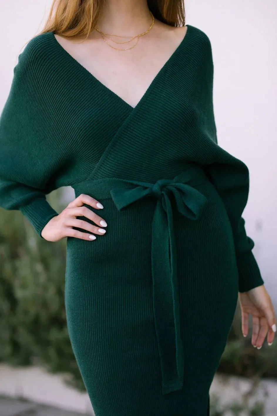 One And Only Collective Emerald Green Sweater Dress Size M - Image 2