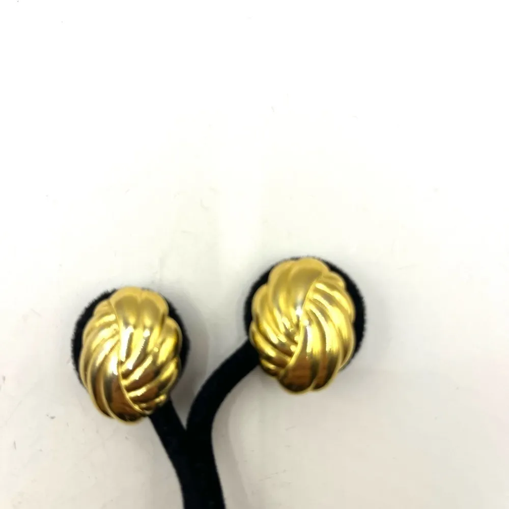 Trifari Gold Swirl Stud  Clip on Earrings - Image 3