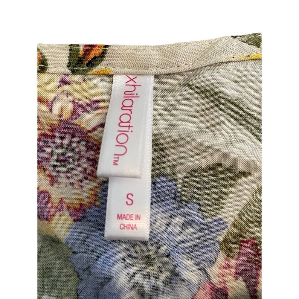 Xhilaration Button Up Floral Dress Sundress Flower Mini Dress - Image 8