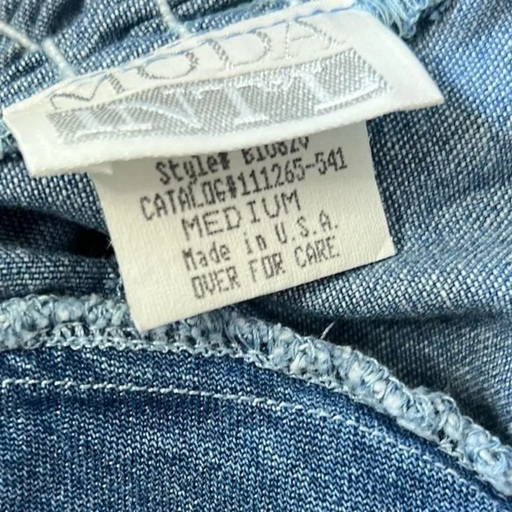 Vintage Moda International Denim Bustier Blue Size M - Image 4