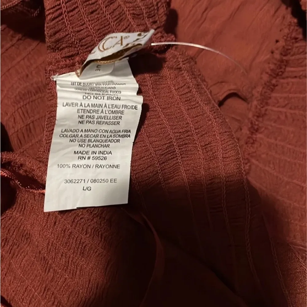 NWT Ponza Smocked Cover-Up Midi Dress Large Bronze women - Image 4