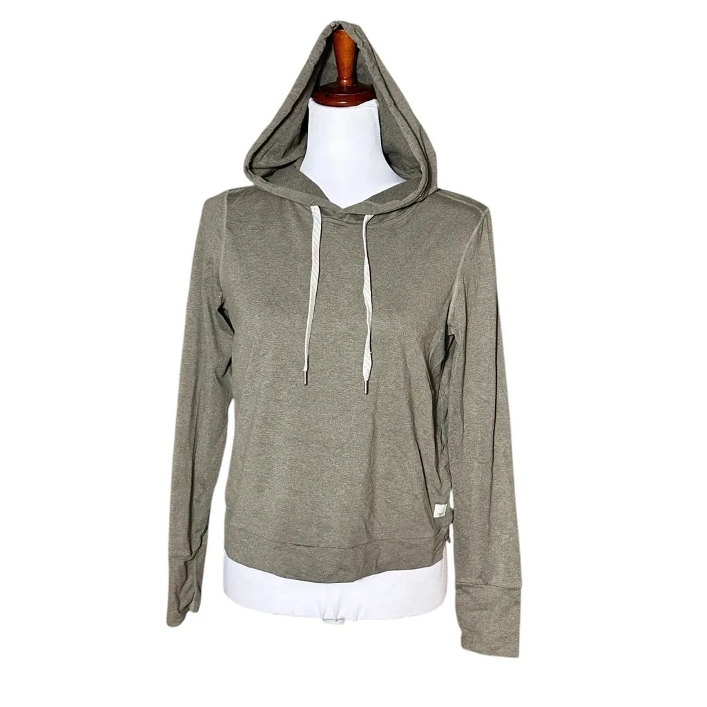 Vuori Dreamknit Halo Hoodie Heather Oregano Green Womens Small VW226 Cropped - Image 2