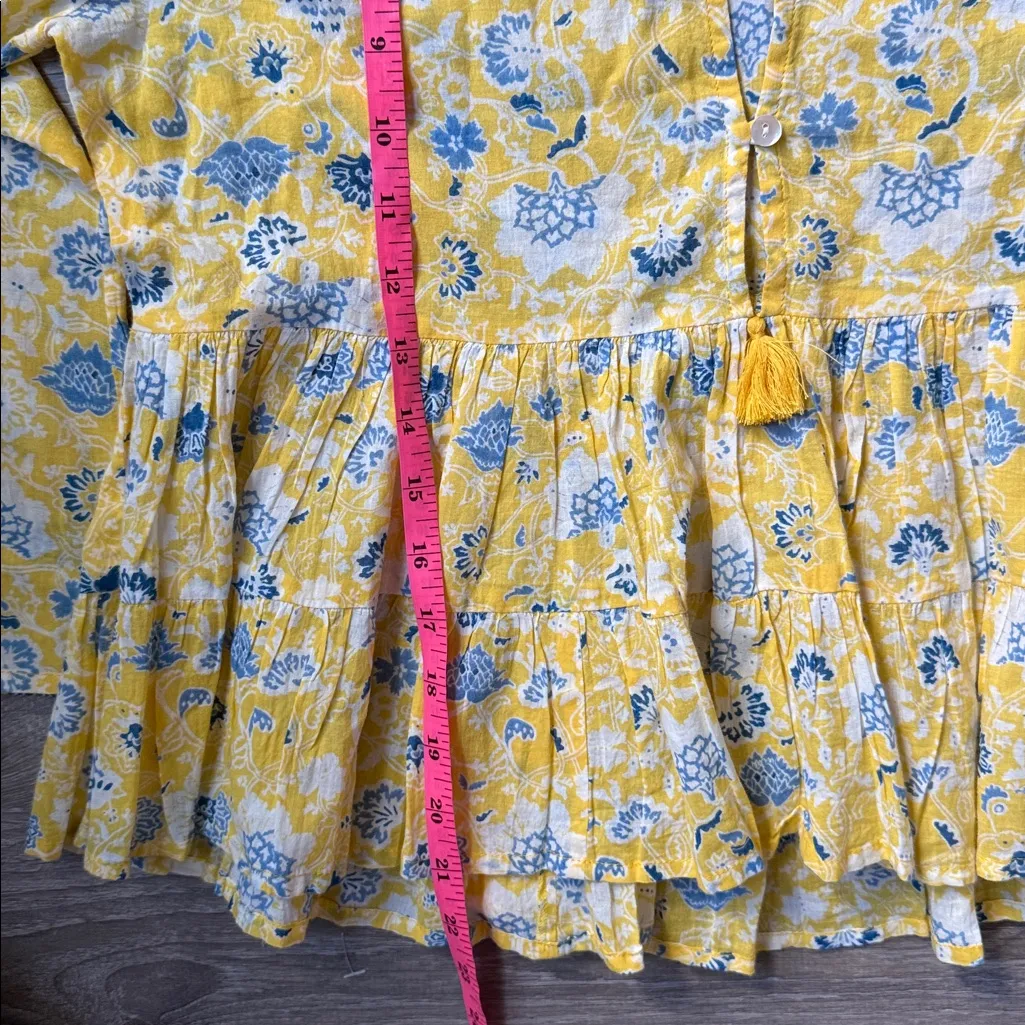 Tuckernuck Ro”s Garden yellow and blue floral peplum blouse XS - Image 8