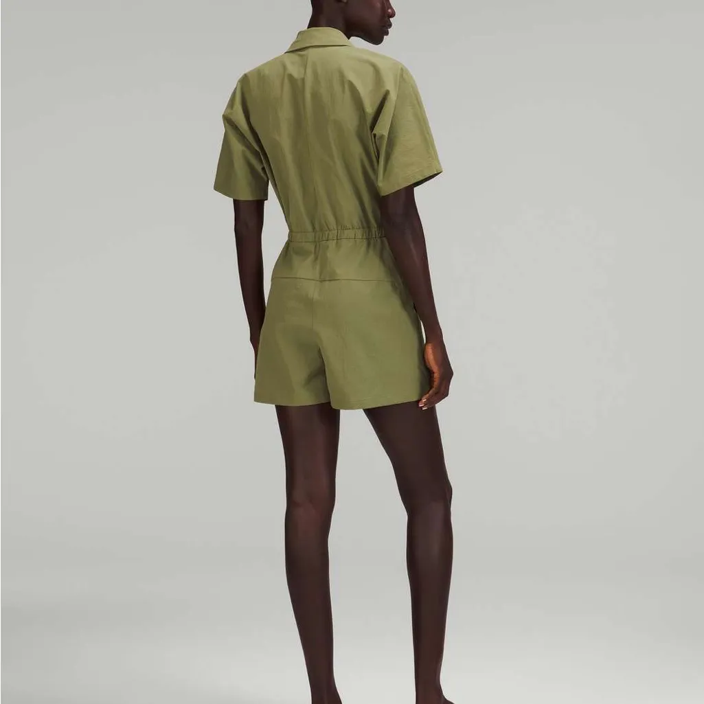 Lululemon lab Zip-Front Collared Romper size 12 W1DHPS - Image 3