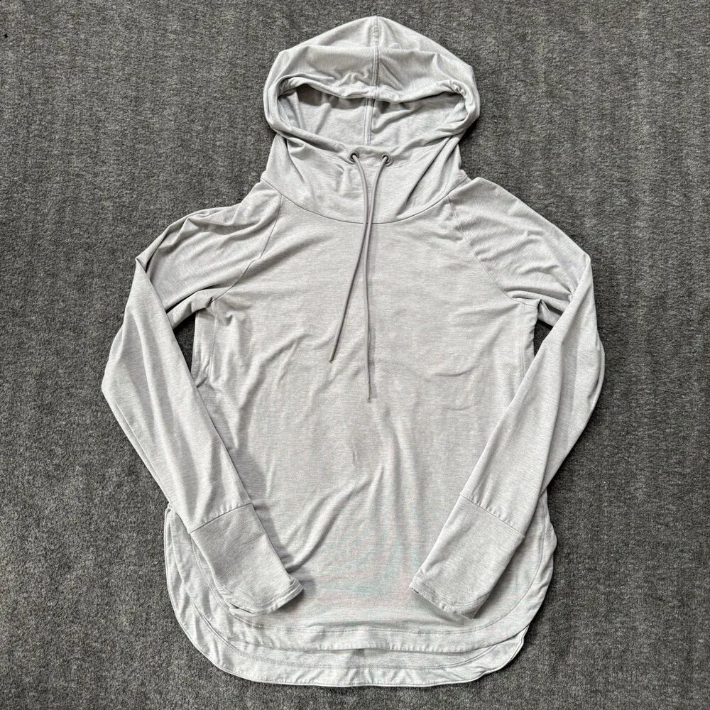Athleta Uptempo Elevate Cowl Hoodie Light Gray Size Small Women Gym Workout - Image 3