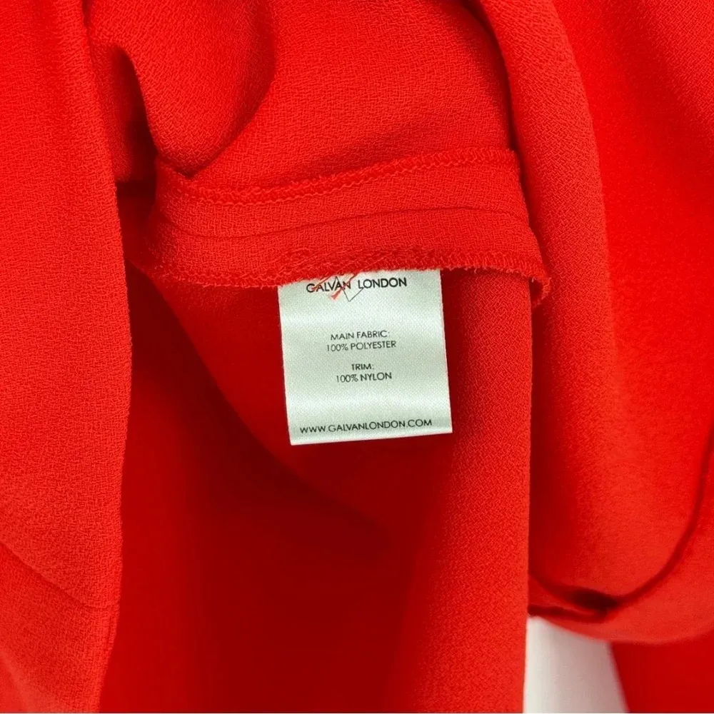 Galvan‎ London NWT Misti Long Sleeve Crepe Pom Pom Blouse 4 Red Cobalt - Image 8