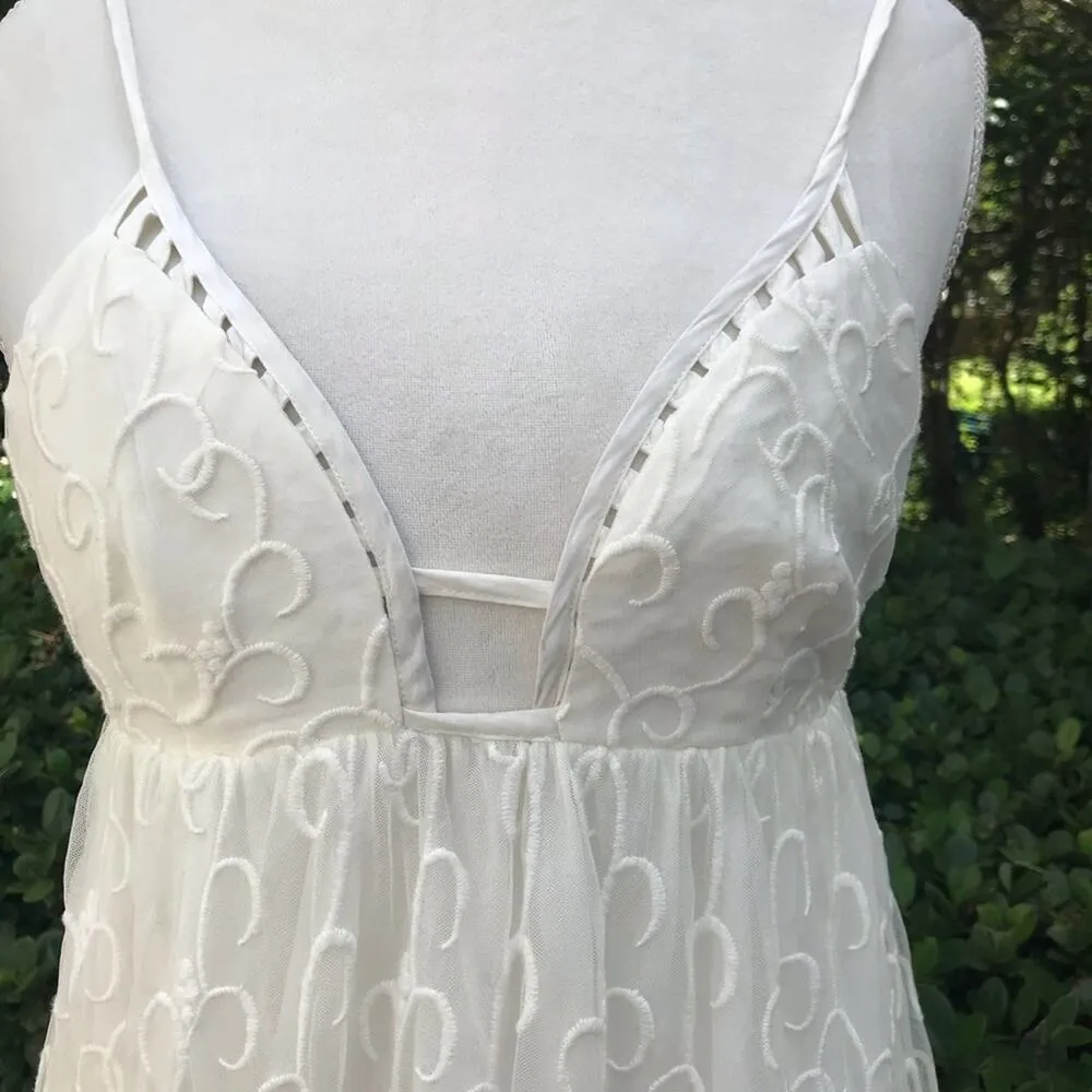 Millau white sheer lace cutout mini dress - Image 2